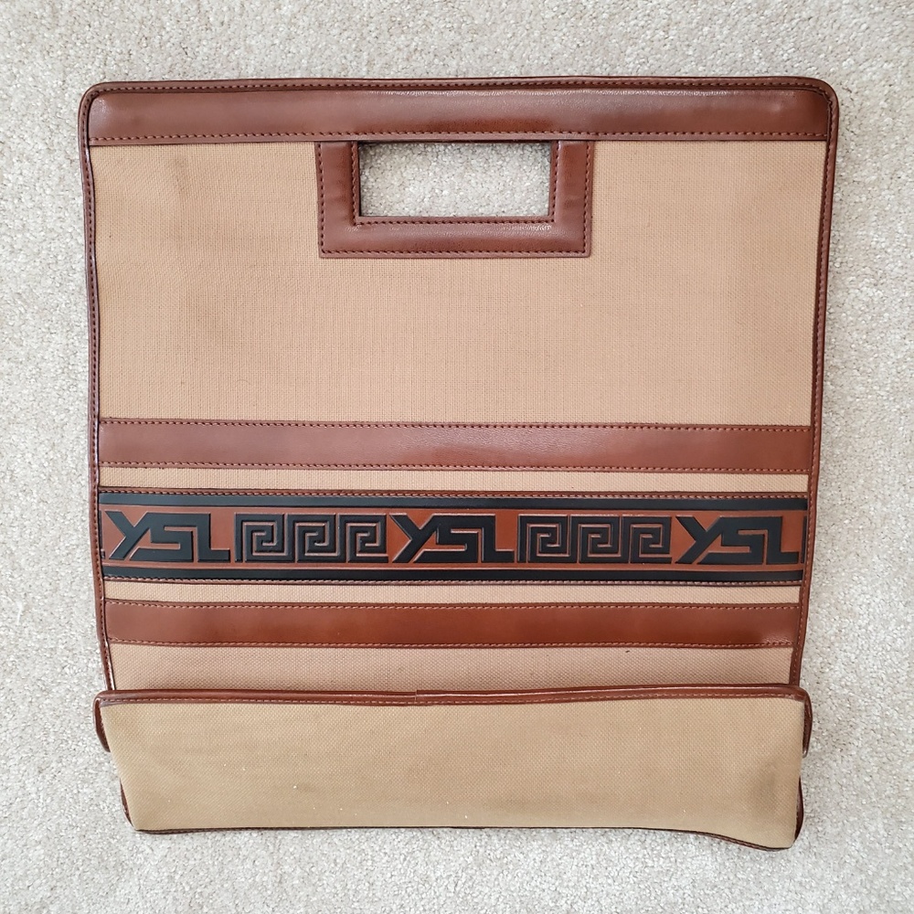 Vintage Yves Saint Laurent YSL Tote 1970s Beige - Picture 3 of 8